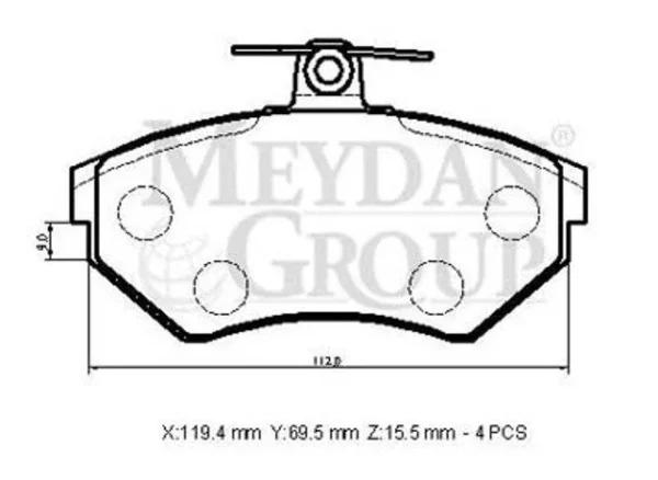 SEAT TOLEDO- 93/95; ÖN FREN BALATASI (DİSK) (119,4X69,5X15,5) (BRAMAX) 357698151E