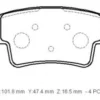 FIAT GRANDE PUNTO- 06/12; ARKA FREN BALATASI 1,4/1,6/ 1.9D(KABLOSUZ) (DİSK)(101.8X47.4X16.5)(BRAMAX) 77363959