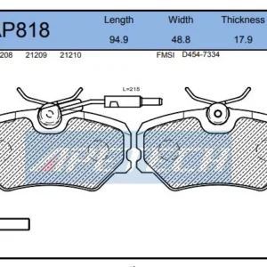 DİSK BALATA ÖN AP818 (AC443981) P406 1.6İ 1.8İ 2.0İ KABLOLU