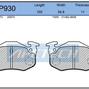 DİSK BALATA ARKA AP930 P106 P206 P306 SAXO XSARA R9 R19 CLIO MEGANE (INCE TIP)
