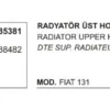 RADYATÖR ÜST HORTUMU 35381 M131 4338482
