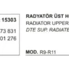 RADYATÖR HORTUMU ÜST 15303 R9 R11 (VİDALI) 7700773831 7704001276