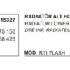 RADYATÖR HORTUMU ALT SOL 15327 R11 FLASH 7700775156 7702188426