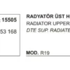 RADYATÖR HORTUMU ÜST 15505 R19 1.4 1.6 7702253168