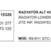 RADYATÖR HORTUMU ALT 15329 R9 R11 GTC GTL TXE 7704001277 7700773125
