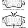 VOLKSWAGEN TRANSPORTER- T4- 02/03; ÖN FREN BALATASI 1,9/2.4/2,5 (1 KABLOLU)(DİSK)128X65,8X18)BRAMAX) 7D0698151B