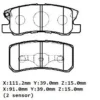 MITSUBISHI OUTLANDER- 08/12; ARKA FREN BALATASI 2,0/2,2/2,4 (DİSK)(111.2X39X15/91;X39X15)(DAIWA) MR510544