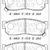 NISSAN SUNNY- B11 CD17- 84/88; ÖN FREN BALATASI DİZEL TİP (DİSK) (108,6X37X16) (DAIWA) 41060-01A25