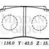 HONDA CIVIC- SD/HB- 92/95; ÖN FREN BALATASI TIRNAKSIZ TİP (DİSK) (116X43,5X15) (DAIWA) 45022-SB0-670