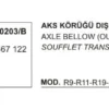 AKS KÖRÜĞÜ DIŞ 10203B TEK KANAL R9 11 19 CLIO-I 7701467122