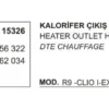 KALORİFER HORTUMU ÇIKIŞ 15326 R9 CLIO-I EKSPRES VİDALI 7702256322 7700762034